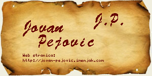 Jovan Pejović vizit kartica